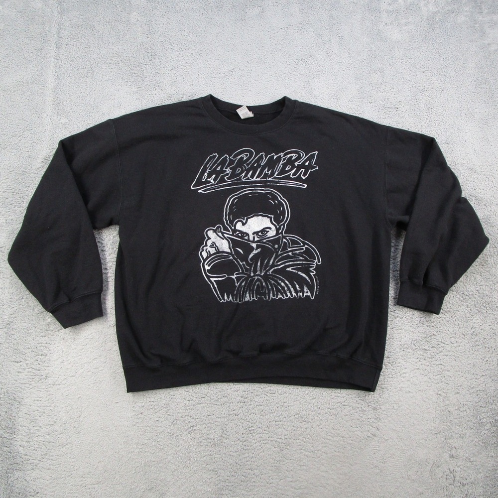 Gildan La Bamba Ritchie Valens Graphic Sweatshirt Mens XL Black Crewneck Fleece